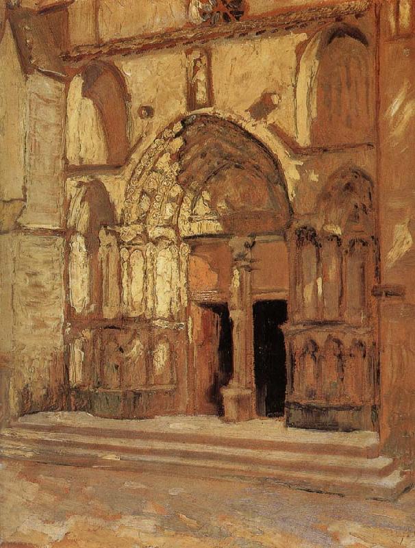 Grant Wood The Church doorway Spain oil painting art